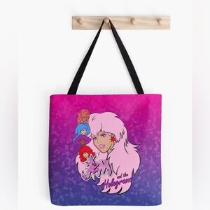 Jem & The Holograms Retro 80s Tote Maximalist Cartoon Glam Canvas Bag NWT